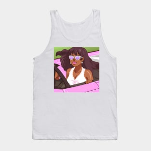 pastel woman in pink car Tank Top